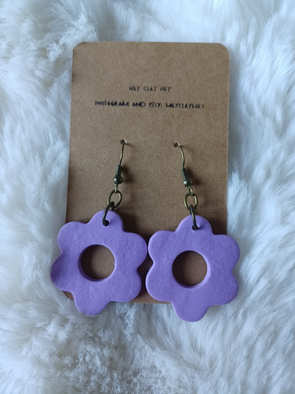 💗 3/$15 💗 Handcrafted Purple Flower Hoop Earrings